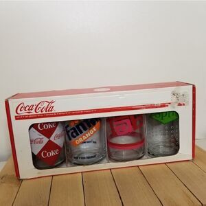 Luminarc Coca Cola Assorted Retro Glass Can Tumbler Set of 4 NIB